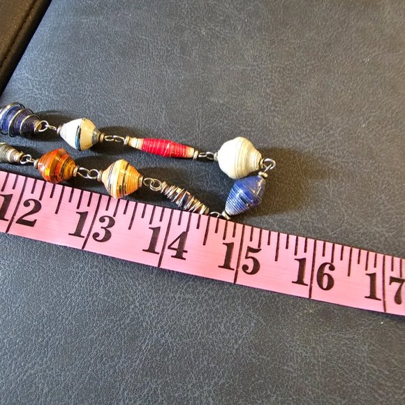 New Recycled Paper Beads Acacia Creation Artisan Necklace Earings Studio Kenya - Picture 13 of 14